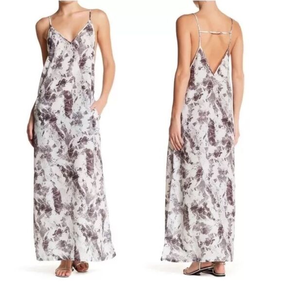 Onia Maxi Marble Print Sun Dress Swimsuit Over Up - Picture 2 of 8